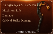 Legendary Scythe[Life (Greater), DMG (Greater)]