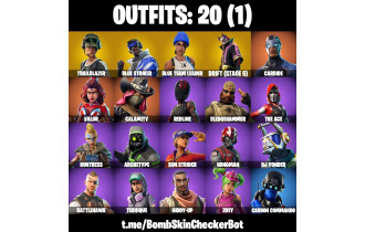 UNIQUE - Blue Team Leader, Carbon Commando [20 Skins, 13 Axes, 20 Emotes, 19 Gliders and MORE!]