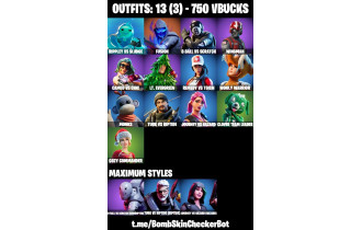 UNIQUE - Snowflake, Fusion [13 Skins, 750 Vbucks, 15 Axes, 16 Emotes, 16 Gliders and MORE!]