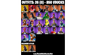 UNIQUE - Take The L,  [26 Skins, 850 Vbucks, 22 Axes, 24 Emotes, 38 Gliders and MORE!]