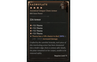 Razorplate [Max Unique | ⭐️ 4 Greater | Chest Armor | All]