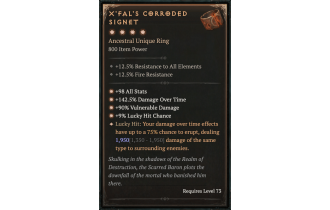 X'Fal's Corroded Signet [Max Unique | ⭐️ 4 Greater | Ring | All]