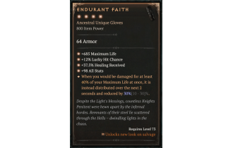 Endurant Faith [Max Unique | ⭐️ 4 Greater | Gloves | All]