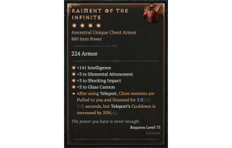 Raiment of the Infinite [Max Unique | ⭐️ 4 Greater | Chest Armor | Sorcerer]