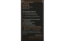 The Butcher's Cleaver [Max Unique | ⭐️ 4 Greater | Axe | Barbarian, Druid, Necromancer]