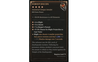 Ebonpiercer [Max Unique | ⭐️ 4 Greater | Amulet | Necromancer]