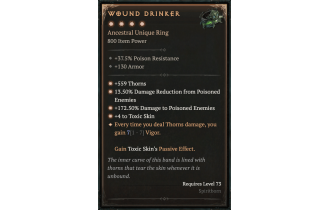 Wound Drinker [Max Unique | ⭐️ 4 Greater | Ring | Spiritborn]