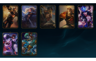 Unranked -  26 Skins, 54 Champs [9240 BE, 124 LVL and MORE!]