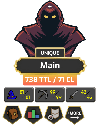 Main | Starter | TTL: 738 | CL: 71 [Pets, 99 MINING + MORE!]