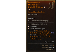 Legendary Boots[*34.5 MS | *352 Armor | 111 DEX]