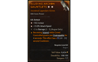 Legendary Gloves[*15 ATKSPD | *352 Armor]