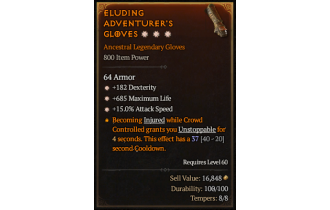 Legendary Gloves[*15 ATKSPD | *182 DEX | *685 Life]