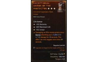 Legendary Chest Armor[*352 Armor | *182 DEX | *685 Life]