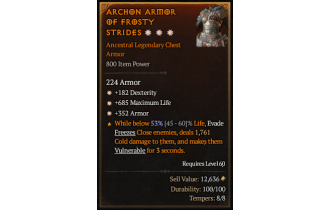 Legendary Chest Armor[*352 Armor | *182 DEX | *685 Life]