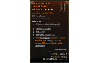 Legendary Boots[*34.5 MS | *352 Armor | *685 Life]