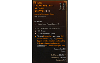 Legendary Boots[*34.5 MS | *352 Armor | 457 Life]