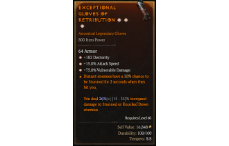 Legendary Gloves[*15 ATKSPD | *75 DMG_Vulnerable | *182 DEX]