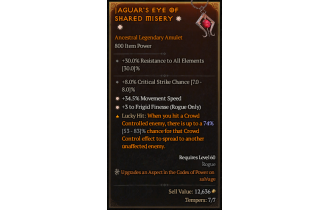 Legendary Amulet[Rogue | *3 FrigidFinesse | *34.5 MS | 8 Crit]