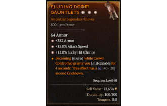 Legendary Gloves[*15 ATKSPD | *12 LHC | *352 Armor]