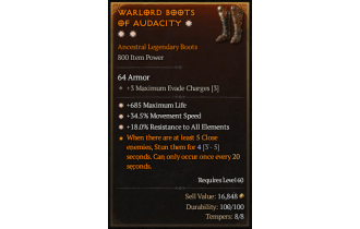 Legendary Boots[*34.5 MS | *18 ResistAll | *685 Life]