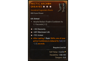 Legendary Boots[*352 Armor | *182 DEX | *685 Life]