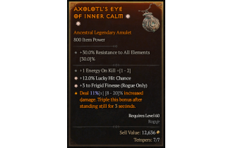 Legendary Amulet[Rogue | *3 FrigidFinesse | *12 LHC]