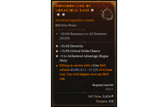 Legendary Amulet[Rogue | *3 AlchemicalAdvantage | *12 Crit | *23.6% DEX]