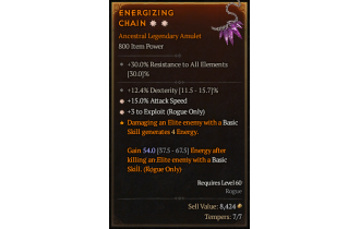 Legendary Amulet[Rogue | *3 Exploit | *15 ATKSPD | 12.4% DEX]