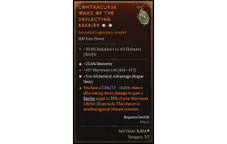 Legendary Amulet[Rogue | *3 AlchemicalAdvantage | *23.6% DEX]