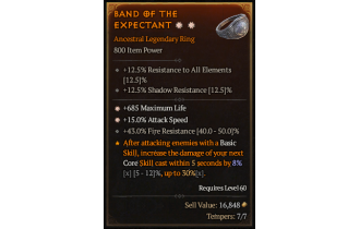 Legendary Ring[*15 ATKSPD | *685 Life | 43 FR]