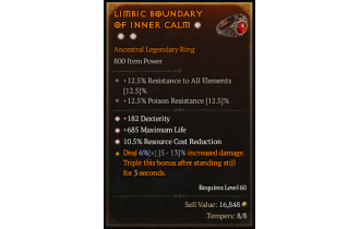 Legendary Ring[*182 DEX | *685 Life | *10.5 RCR]