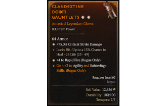 Legendary Gloves[RapidFire | *4 RapidFire | *75 DMG_Crit]