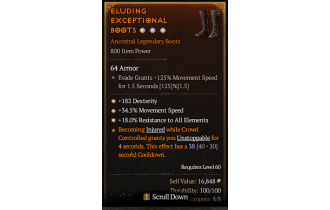 Legendary Boots[*34.5 MS | *18 ResistAll | *182 DEX]