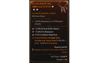 Legendary Amulet[*13.2 CDR | *12 Crit | *75 FR]