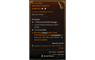 Legendary Gloves[*3 CoreSkills | *75 DMG_Crit]