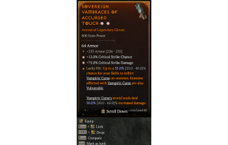 Legendary Gloves[*12 Crit | *75 DMG_Crit | 233 Armor]