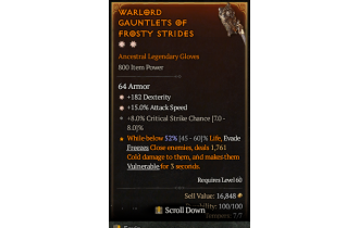 Legendary Gloves[*15 ATKSPD | *182 DEX | 8 Crit]