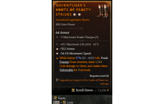 Legendary Boots[*34.5 MS | *352 Armor | 431 Life]