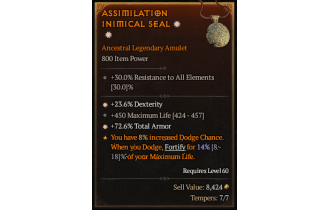 Legendary Amulet[*72.6 TA | *23.6% DEX | 450 Life]