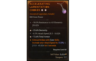 Legendary Amulet[*72.6 TA | *23.6% DEX | 8.3 ATKSPD]