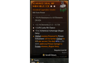 Legendary Amulet[Rogue | *3 AlchemicalAdvantage | *12 LHC | 12.1% DEX]