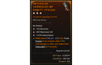 Legendary Gloves[*15 ATKSPD | *182 DEX | *685 Life]