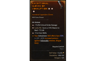 Legendary Gloves[*3 CoreSkills | *75 DMG_Crit]