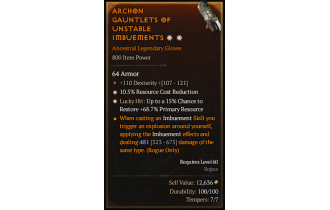 Legendary Gloves[*15 LH:Res | *10.5 RCR | 110 DEX]