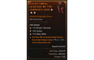 Legendary Pants[*3 BasicSkills | *352 Armor]