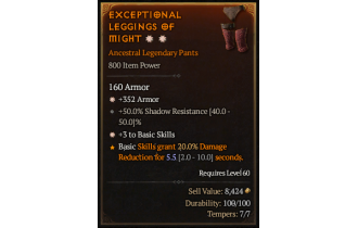 Legendary Pants[*3 BasicSkills | *352 Armor]