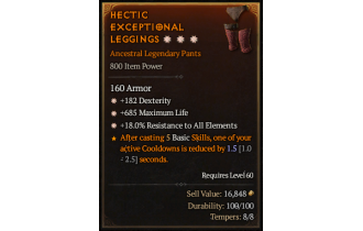 Legendary Pants[*18 ResistAll | *182 DEX | *685 Life]