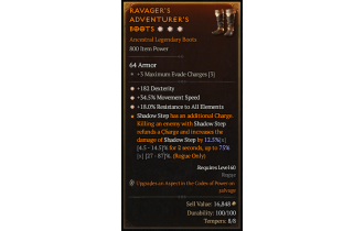 Legendary Boots[*34.5 MS | *18 ResistAll | *182 DEX]