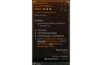 Legendary Boots[*34.5 MS | *18 ResistAll | *352 Armor]