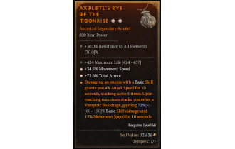 Legendary Amulet[*34.5 MS | *72.6 TA | 424 Life]